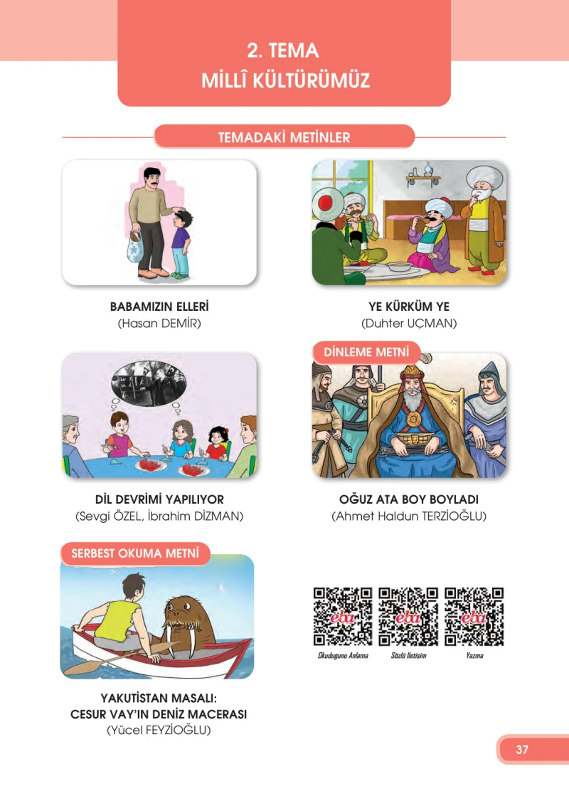4. Sınıf Türkçe Ders Kitabı Cevapları Özgün Yayınları Sayfa 37