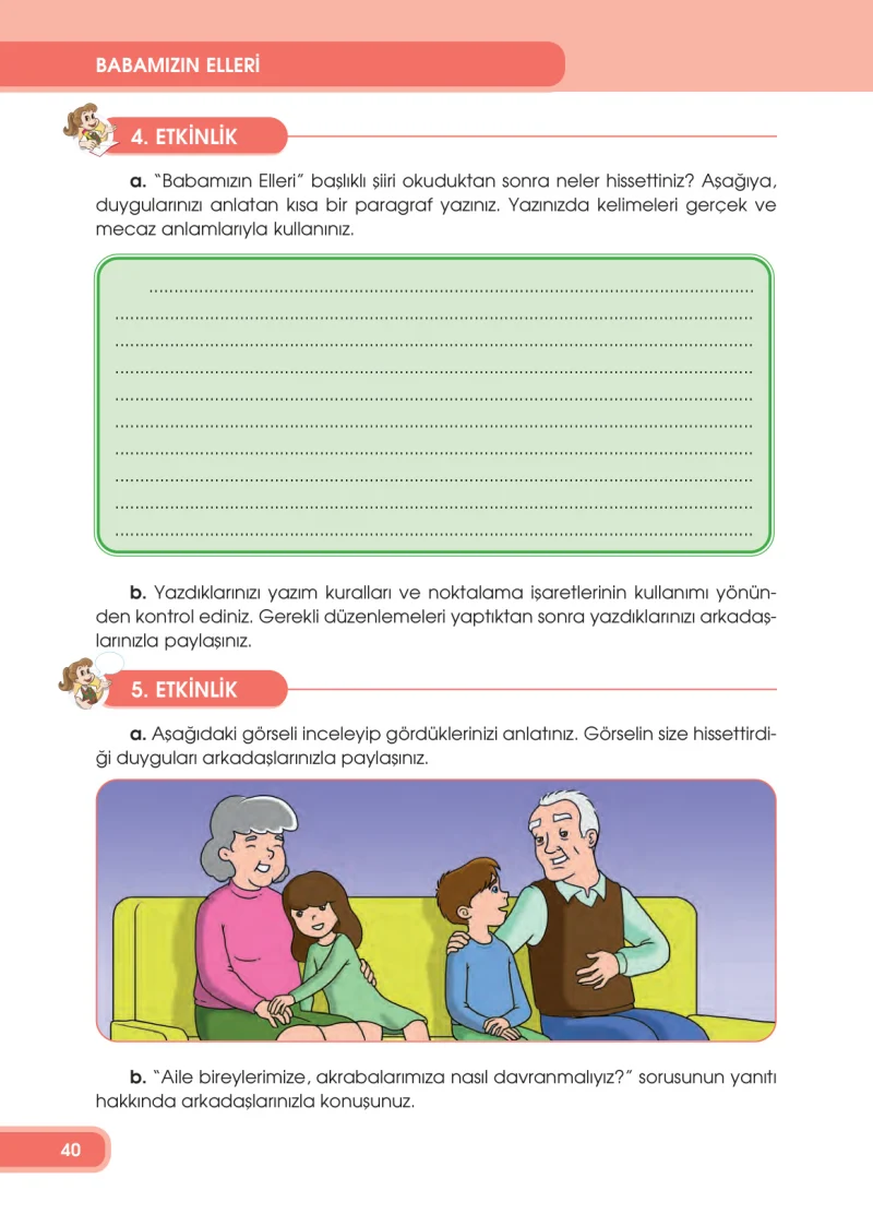 4. Sınıf Türkçe Ders Kitabı Cevapları Özgün Yayınları Sayfa 40