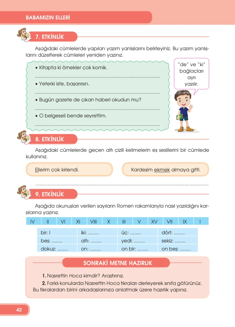 4. Sınıf Türkçe Ders Kitabı Cevapları Özgün Yayınları Sayfa 42
