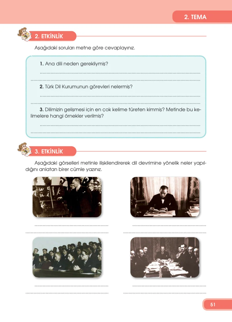 4. Sınıf Türkçe Ders Kitabı Cevapları Özgün Yayınları Sayfa 51