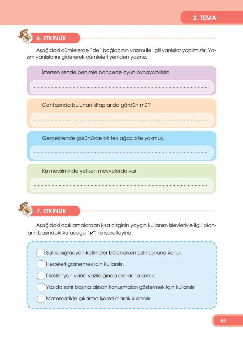 4. Sınıf Türkçe Ders Kitabı Cevapları Özgün Yayınları Sayfa 53