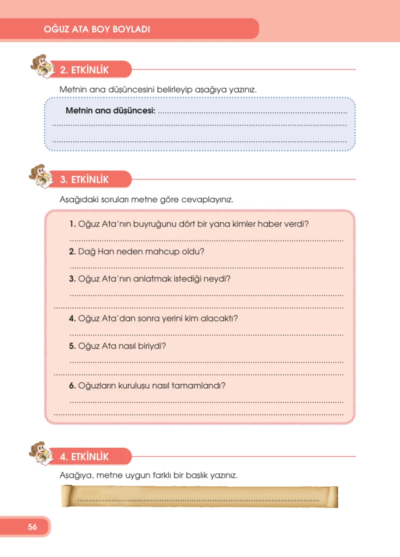 4. Sınıf Türkçe Ders Kitabı Cevapları Özgün Yayınları Sayfa 56