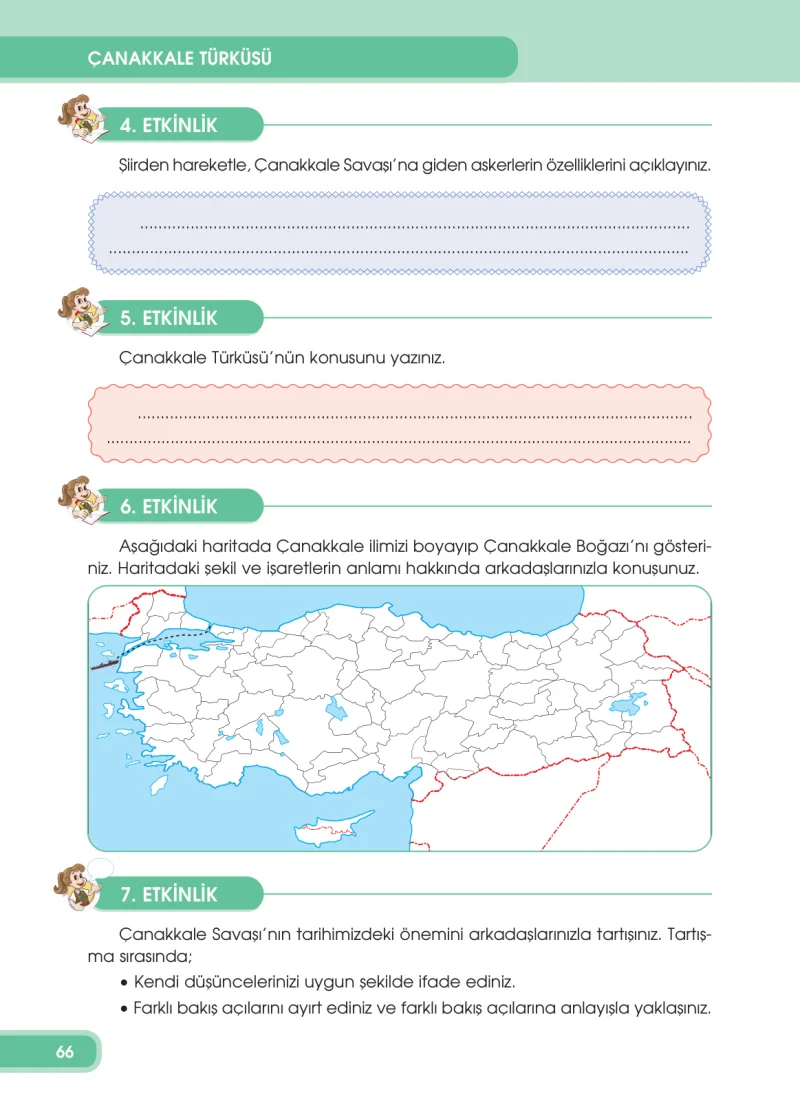 4. Sınıf Türkçe Ders Kitabı Cevapları Özgün Yayınları Sayfa 66