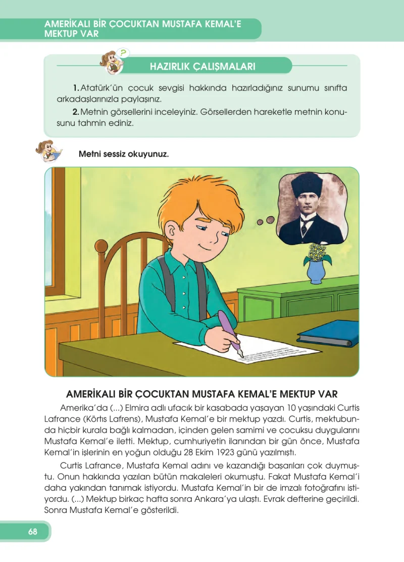 4. Sınıf Türkçe Ders Kitabı Cevapları Özgün Yayınları Sayfa 68