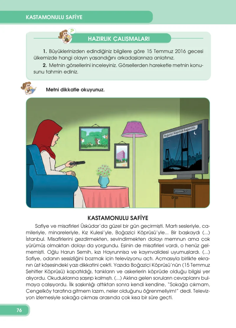 4. Sınıf Türkçe Ders Kitabı Cevapları Özgün Yayınları Sayfa 76