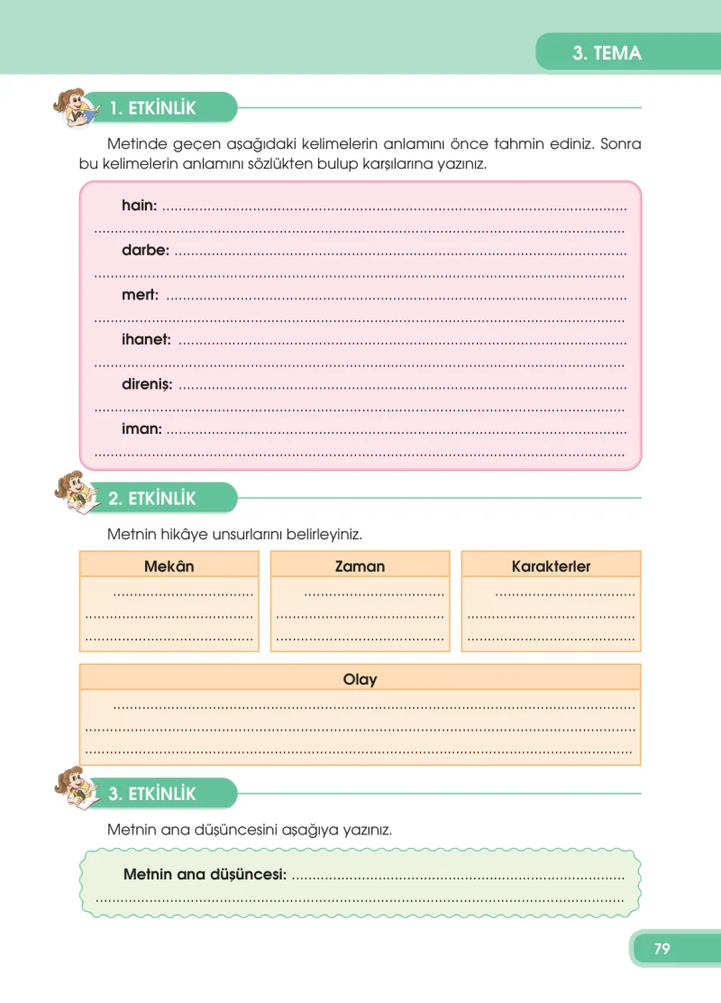 4. Sınıf Türkçe Ders Kitabı Cevapları Özgün Yayınları Sayfa 79
