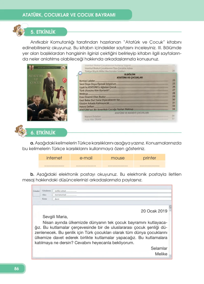 4. Sınıf Türkçe Ders Kitabı Cevapları Özgün Yayınları Sayfa 86