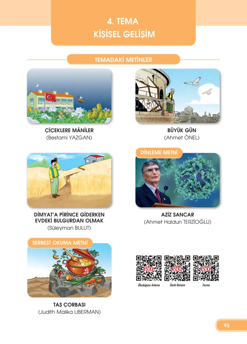 4. Sınıf Türkçe Ders Kitabı Cevapları Özgün Yayınları Sayfa 93