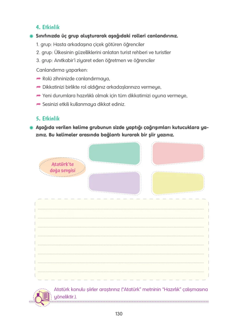 4. Sınıf Türkçe Ders Kitabı Cevapları Tuna Yayınları Sayfa 130