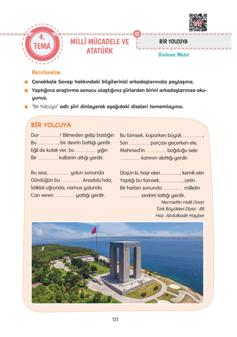 4. Sınıf Türkçe Ders Kitabı Cevapları Tuna Yayınları Sayfa 131