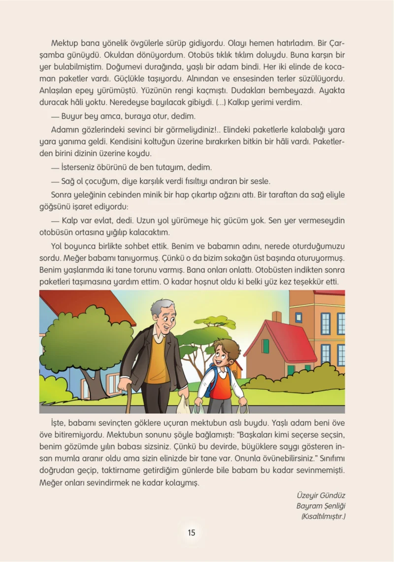4. Sınıf Türkçe Ders Kitabı Cevapları Tuna Yayınları Sayfa 15