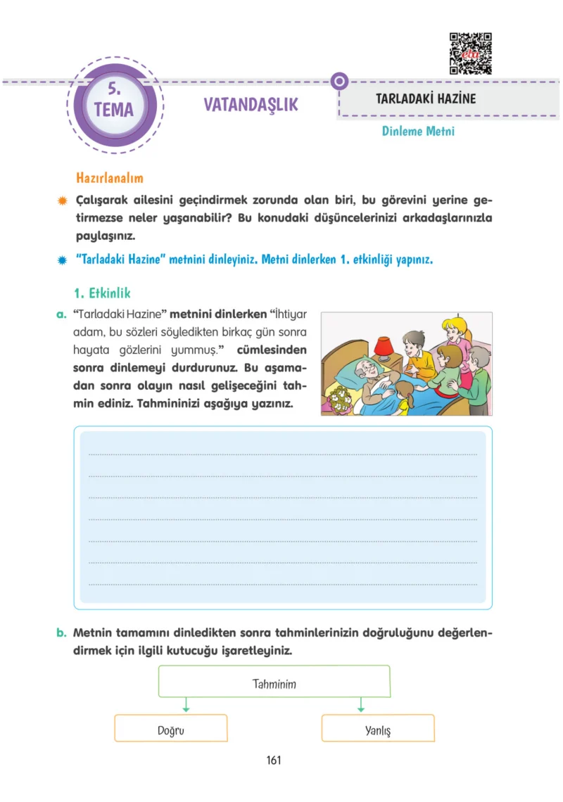 4. Sınıf Türkçe Ders Kitabı Cevapları Tuna Yayınları Sayfa 161