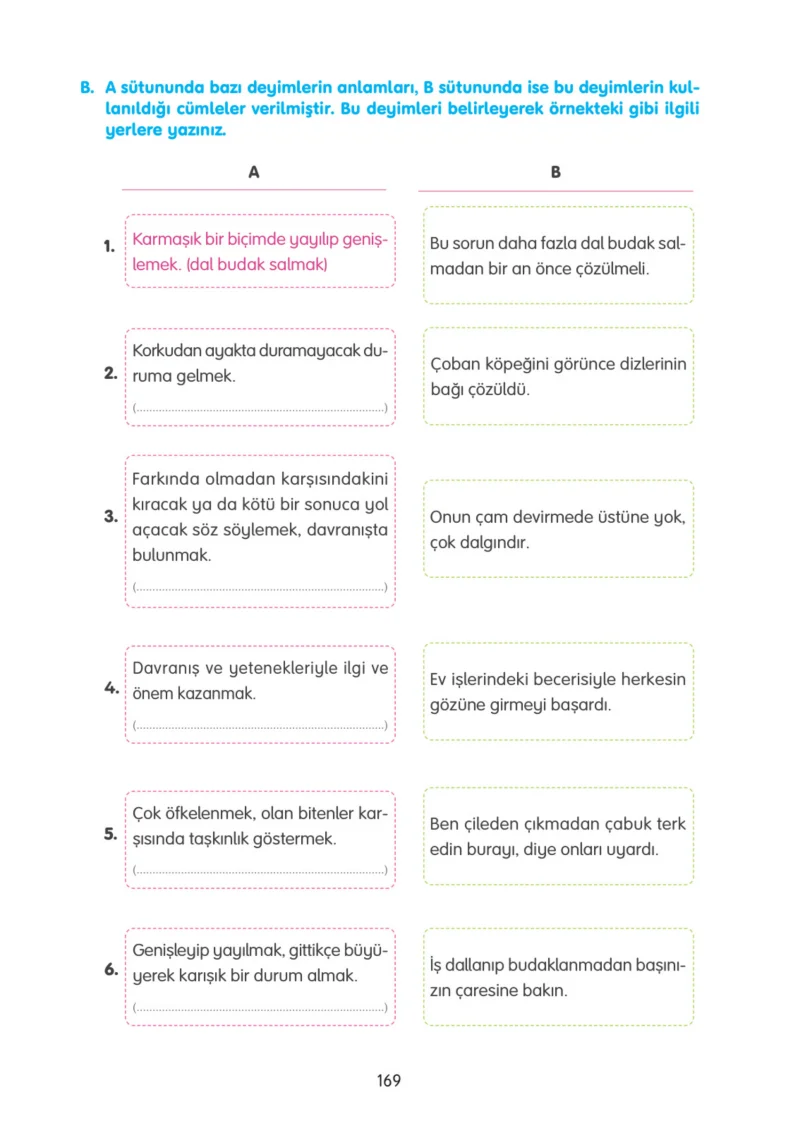 4. Sınıf Türkçe Ders Kitabı Cevapları Tuna Yayınları Sayfa 169