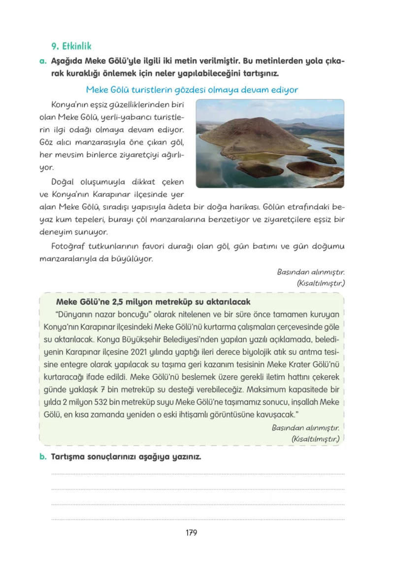 4. Sınıf Türkçe Ders Kitabı Cevapları Tuna Yayınları Sayfa 179