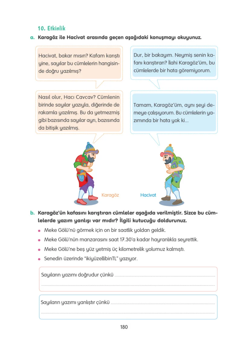 4. Sınıf Türkçe Ders Kitabı Cevapları Tuna Yayınları Sayfa 180