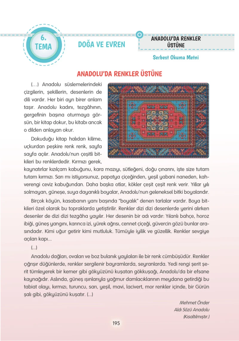4. Sınıf Türkçe Ders Kitabı Cevapları Tuna Yayınları Sayfa 195