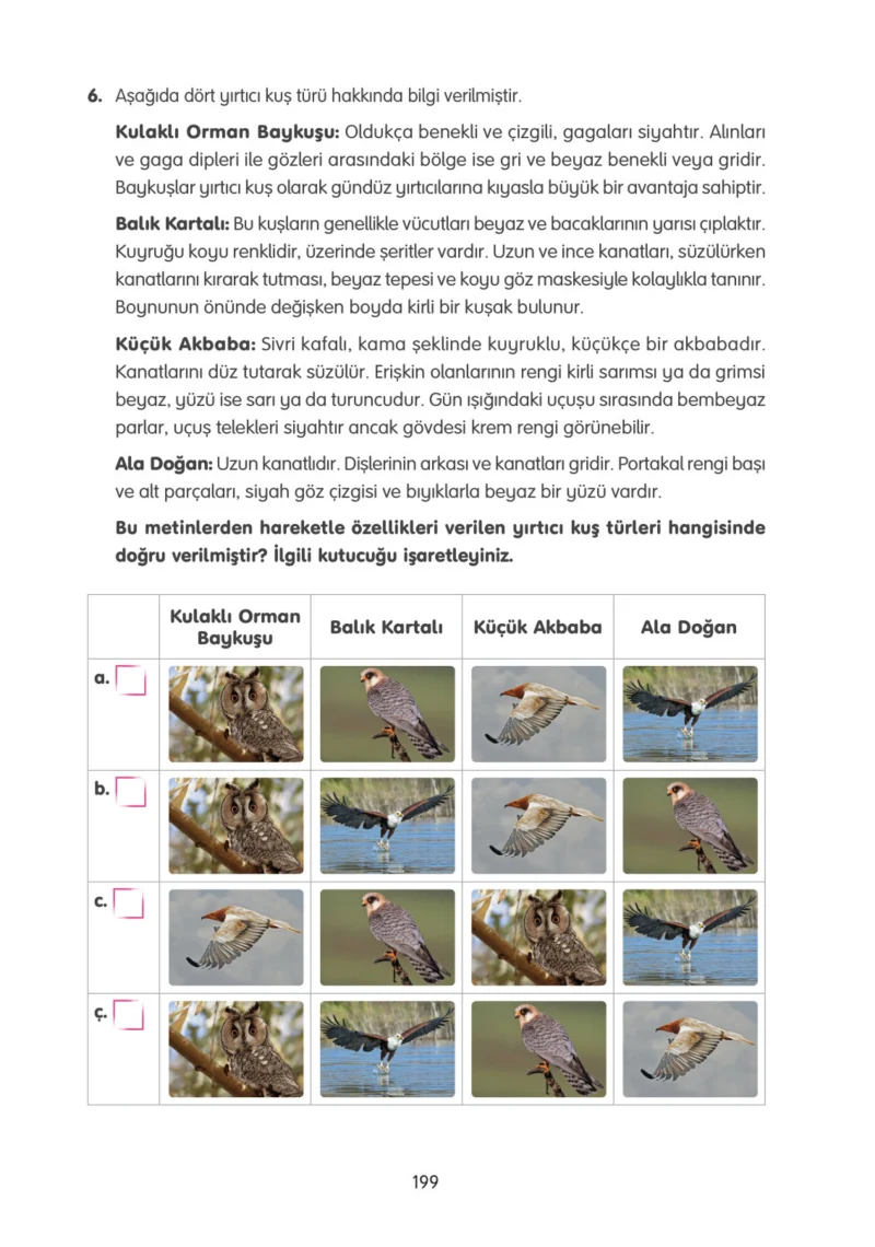 4. Sınıf Türkçe Ders Kitabı Cevapları Tuna Yayınları Sayfa 199