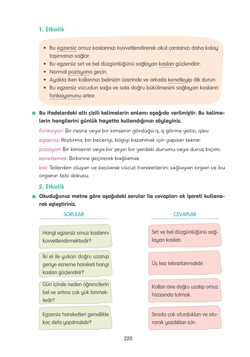 4. Sınıf Türkçe Ders Kitabı Cevapları Tuna Yayınları Sayfa 220