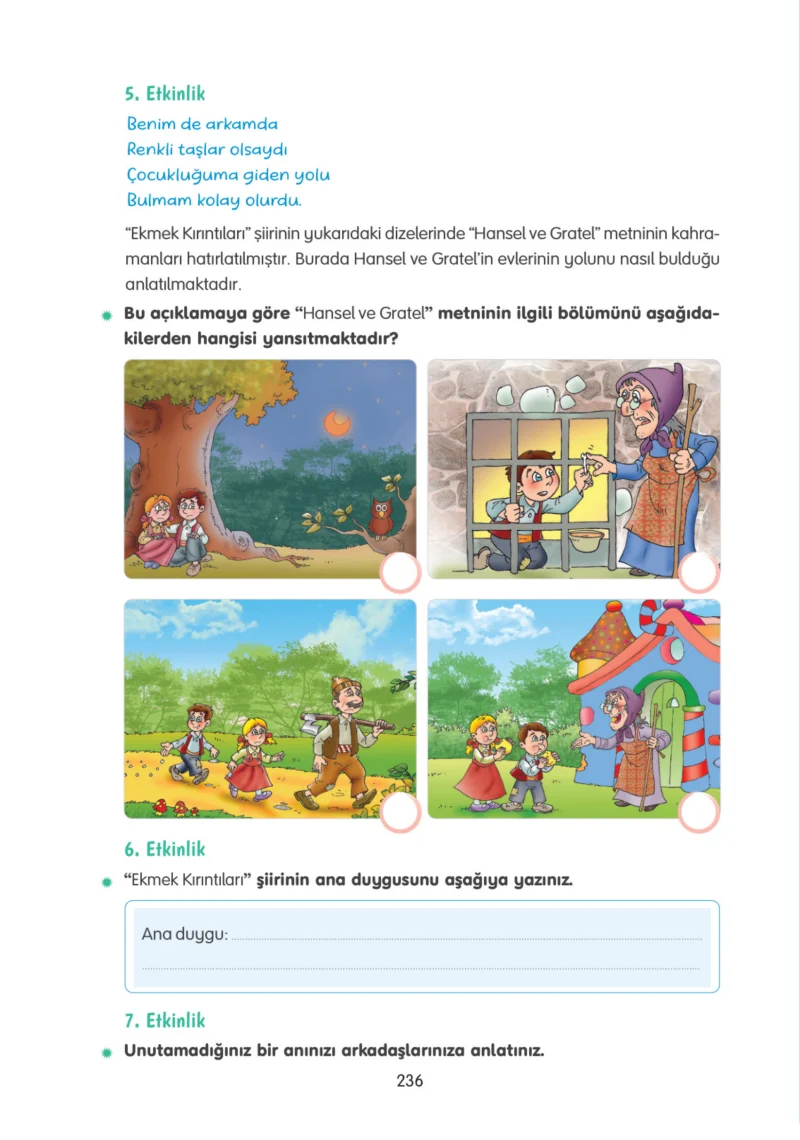 4. Sınıf Türkçe Ders Kitabı Cevapları Tuna Yayınları Sayfa 236