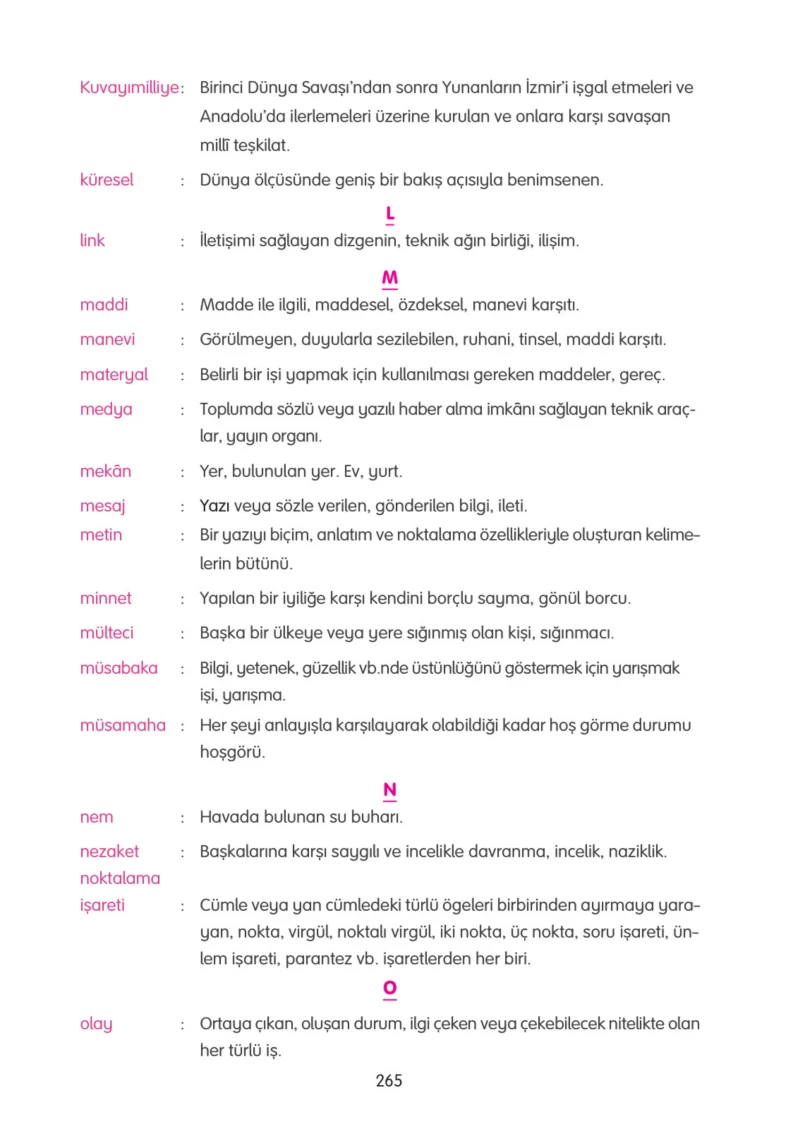 4. Sınıf Türkçe Ders Kitabı Cevapları Tuna Yayınları Sayfa 265