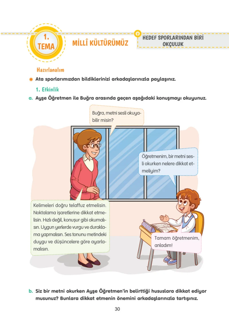 4. Sınıf Türkçe Ders Kitabı Cevapları Tuna Yayınları Sayfa 30