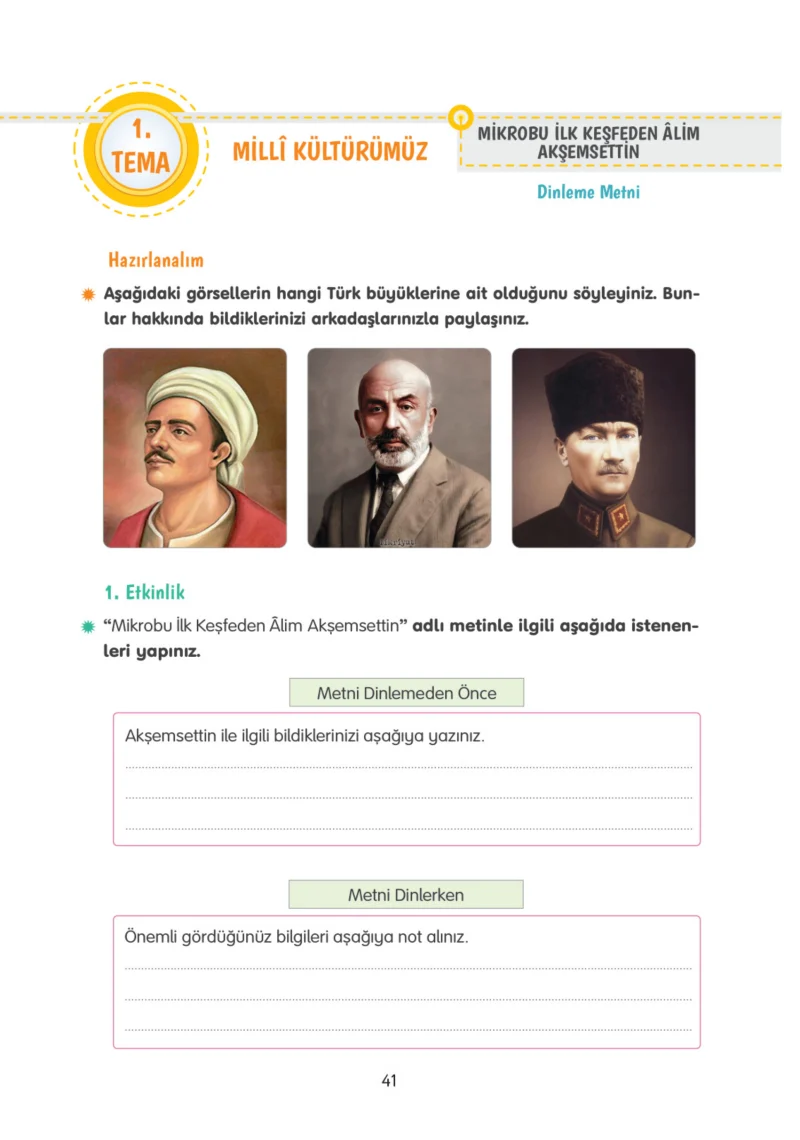 4. Sınıf Türkçe Ders Kitabı Cevapları Tuna Yayınları Sayfa 41