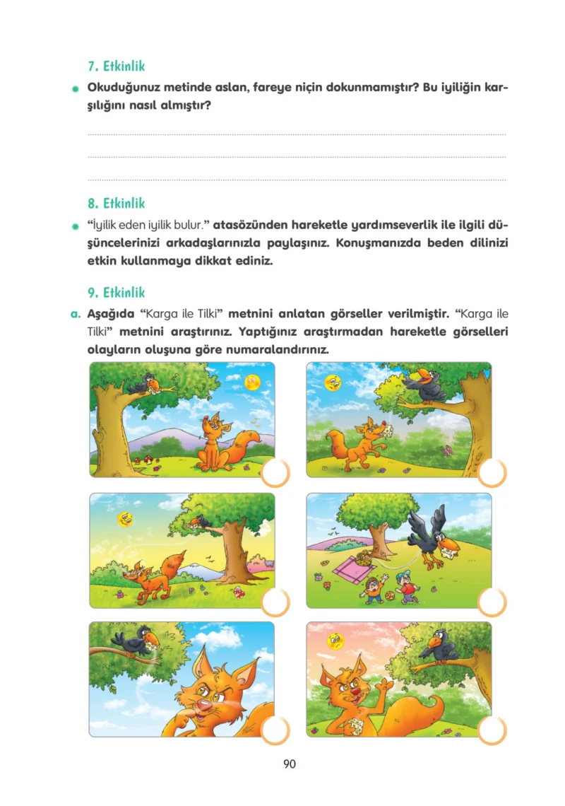 4. Sınıf Türkçe Ders Kitabı Cevapları Tuna Yayınları Sayfa 90