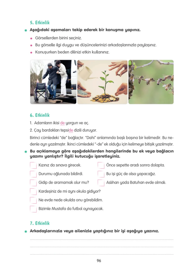 4. Sınıf Türkçe Ders Kitabı Cevapları Tuna Yayınları Sayfa 96