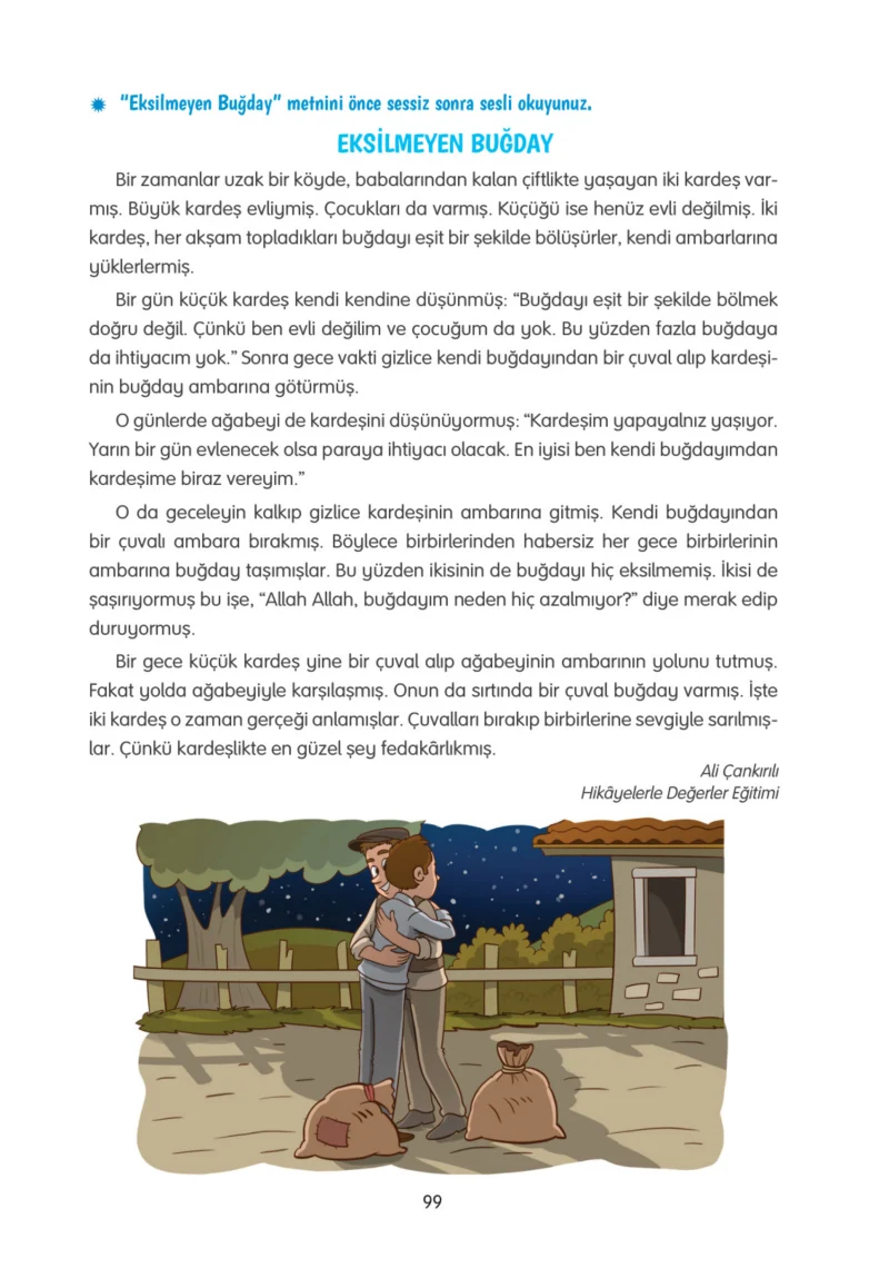 4. Sınıf Türkçe Ders Kitabı Cevapları Tuna Yayınları Sayfa 99