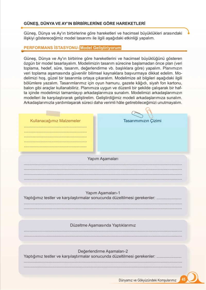 5. Sınıf Fen Bilimleri Ders Kitabı Cevapları Meb Yayınları 1.Kitap Sayfa 45