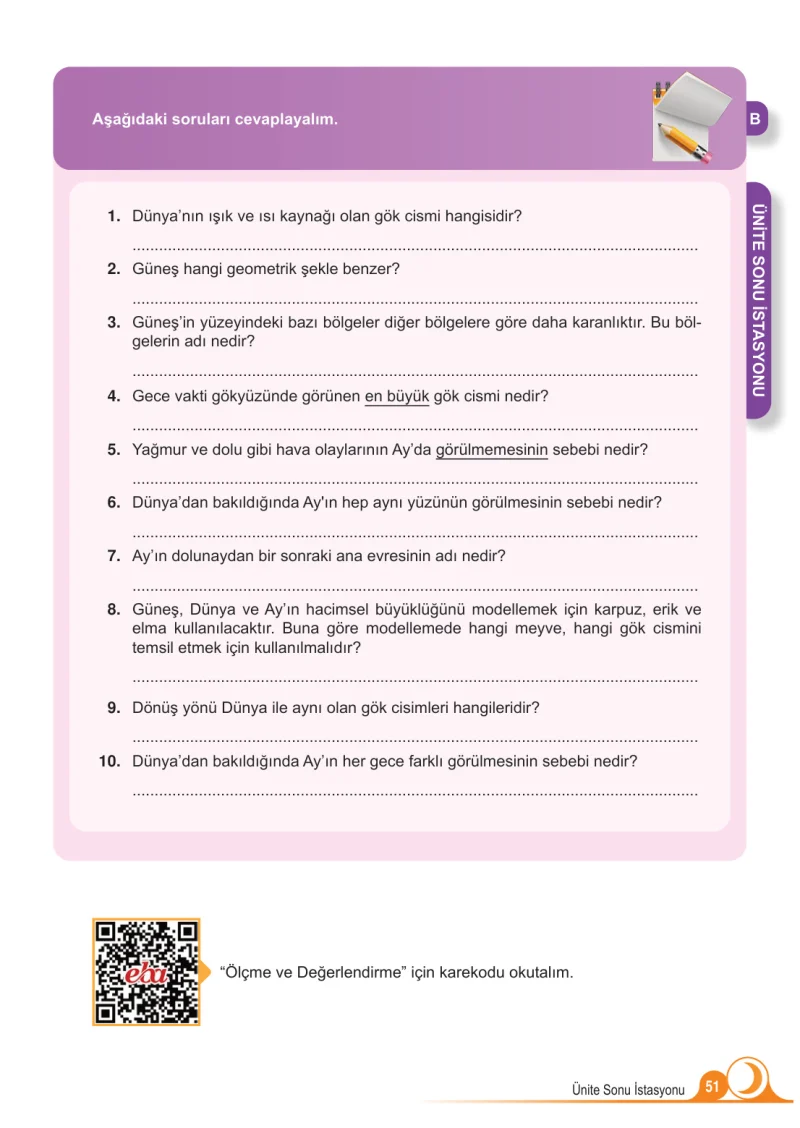 5. Sınıf Fen Bilimleri Ders Kitabı Cevapları Meb Yayınları 1.Kitap Sayfa 51