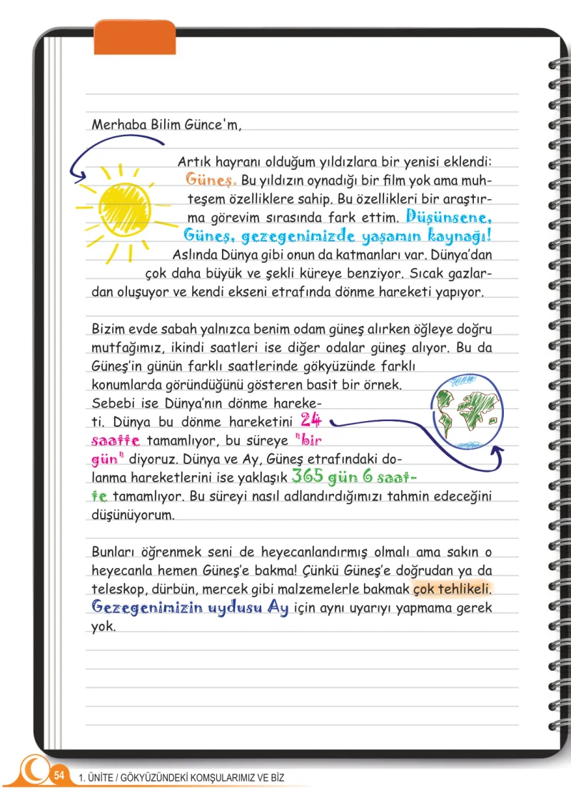 5. Sınıf Fen Bilimleri Ders Kitabı Cevapları Meb Yayınları 1.Kitap Sayfa 54