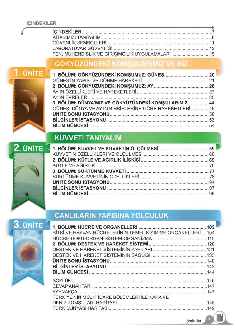 5. Sınıf Fen Bilimleri Ders Kitabı Cevapları Meb Yayınları 1. Kitap Sayfa 7