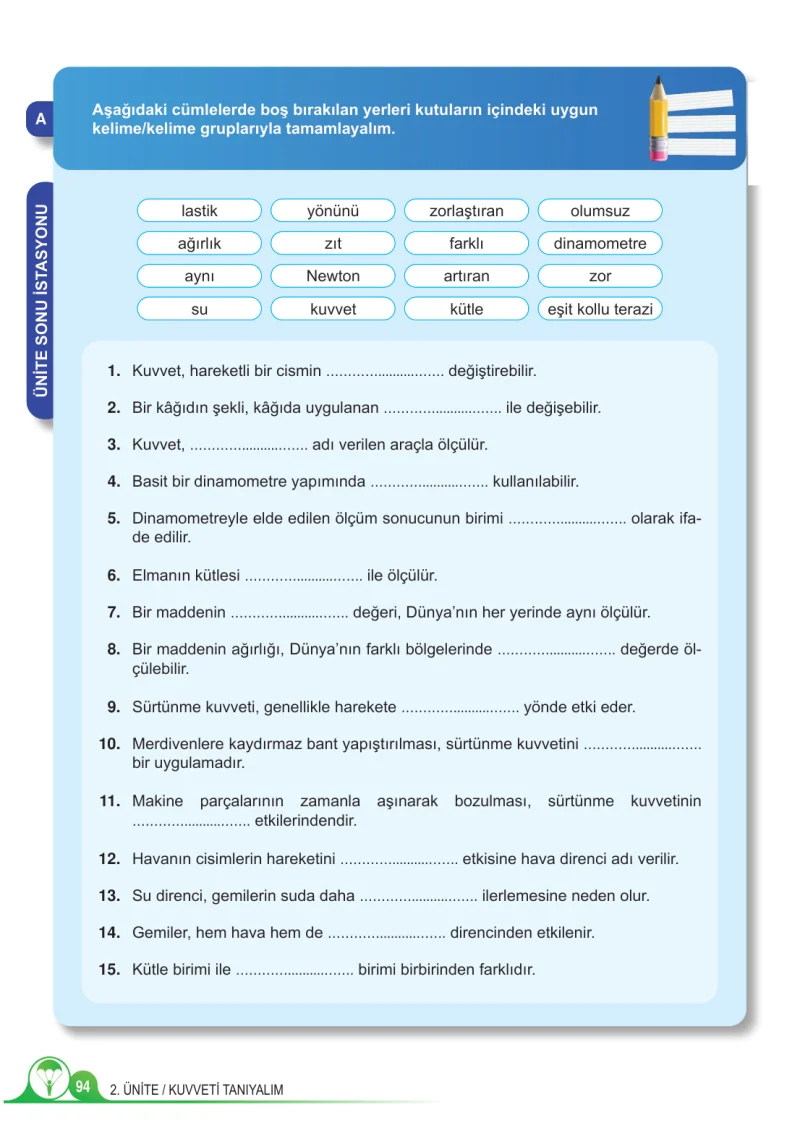 5. Sınıf Fen Bilimleri Ders Kitabı Cevapları Meb Yayınları 1.Kitap Sayfa 94