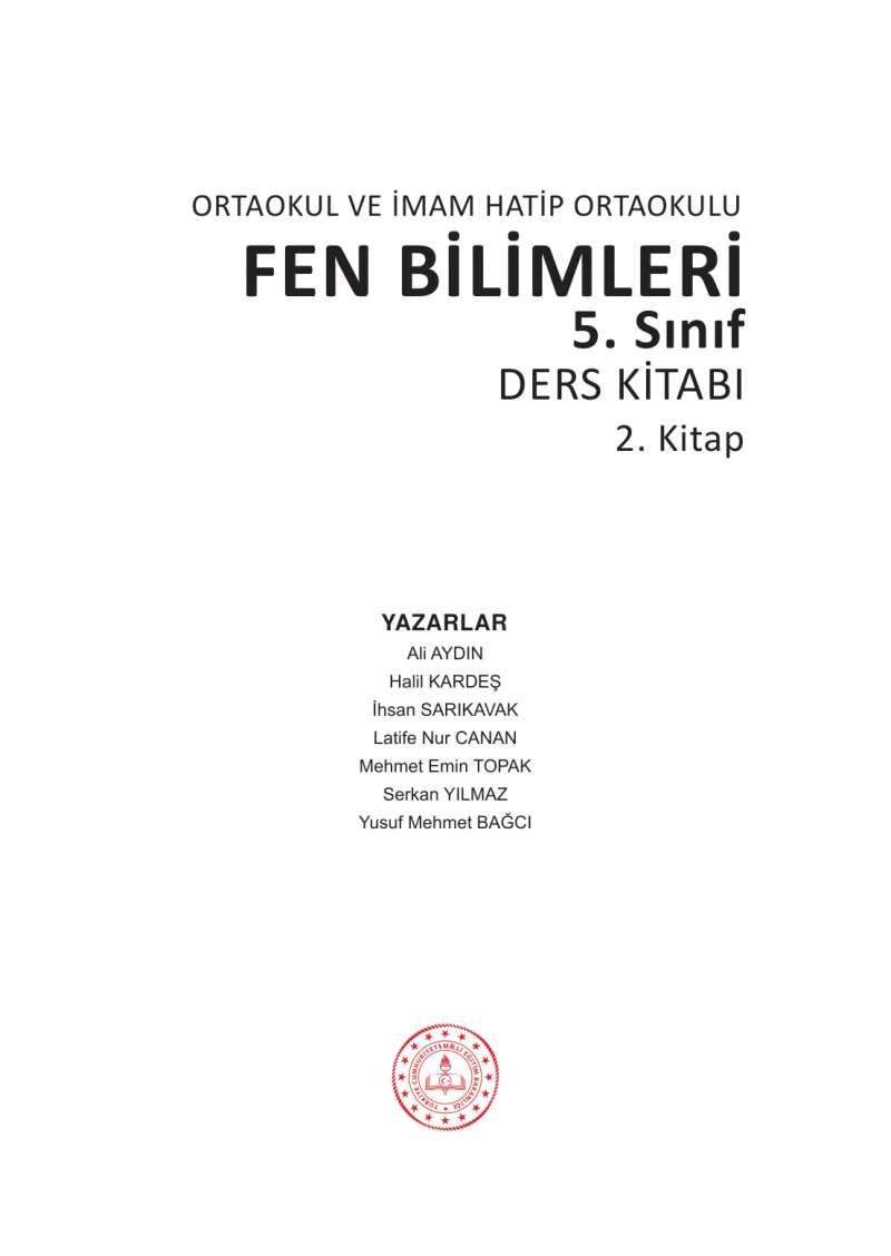 5. Sınıf Fen Bilimleri Ders Kitabı Cevapları Meb Yayınları 2. Kitap Sayfa 1