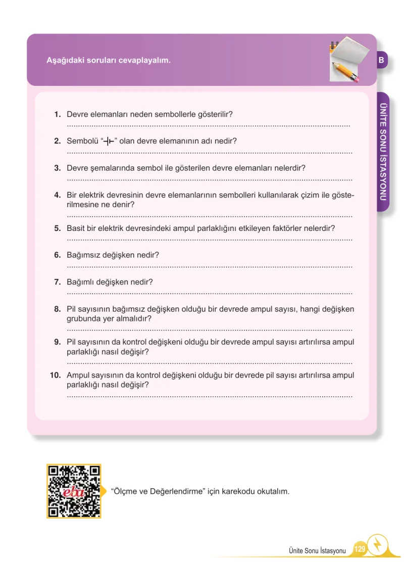 5. Sınıf Fen Bilimleri Ders Kitabı Cevapları Meb Yayınları 2.Kitap Sayfa 129