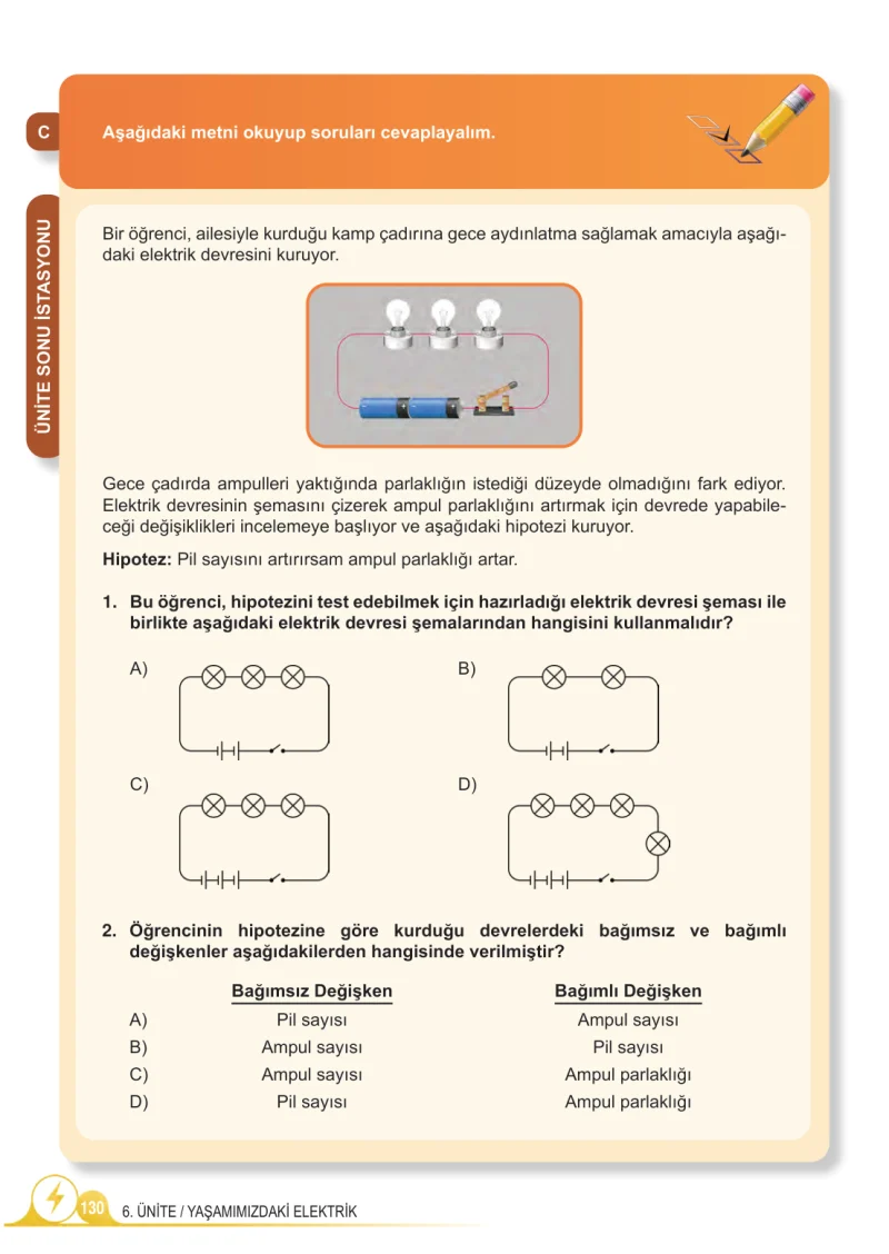 5. Sınıf Fen Bilimleri Ders Kitabı Cevapları Meb Yayınları 2.Kitap Sayfa 130