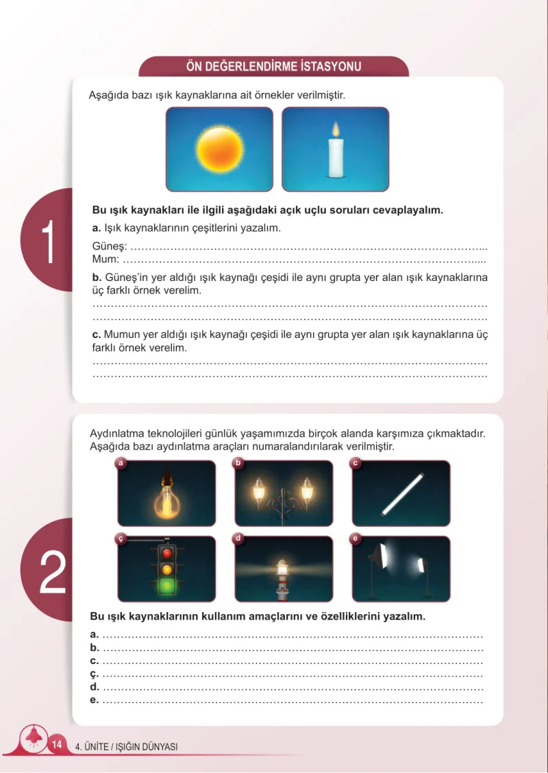 5. Sınıf Fen Bilimleri Ders Kitabı Cevapları Meb Yayınları 2. Kitap Sayfa 14