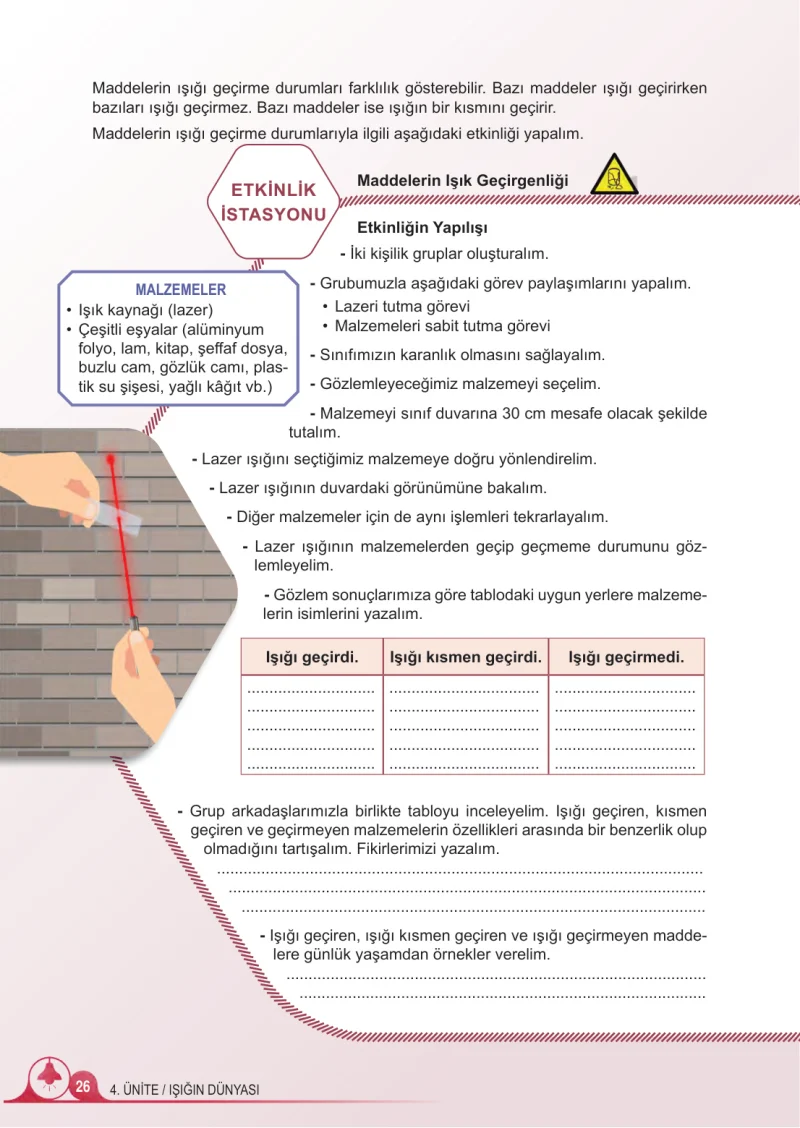 5. Sınıf Fen Bilimleri Ders Kitabı Cevapları Meb Yayınları 2.Kitap Sayfa 26