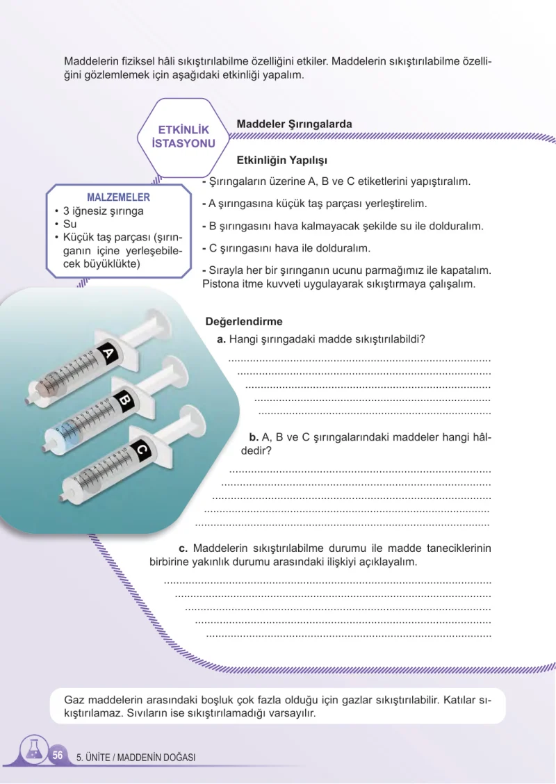 5. Sınıf Fen Bilimleri Ders Kitabı Cevapları Meb Yayınları 2.Kitap Sayfa 56