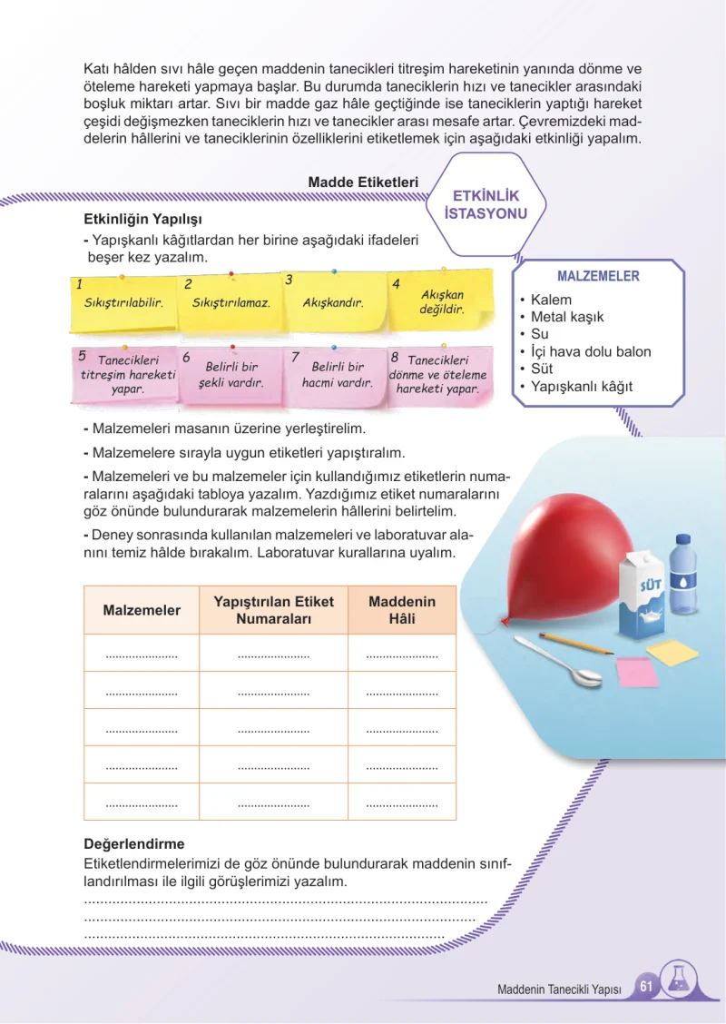 5. Sınıf Fen Bilimleri Ders Kitabı Cevapları Meb Yayınları 2.Kitap Sayfa 61