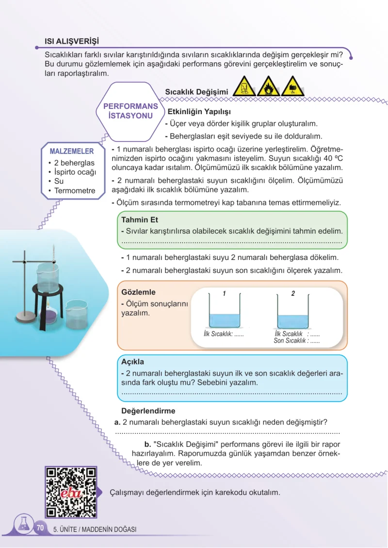 5. Sınıf Fen Bilimleri Ders Kitabı Cevapları Meb Yayınları 2.Kitap Sayfa 70