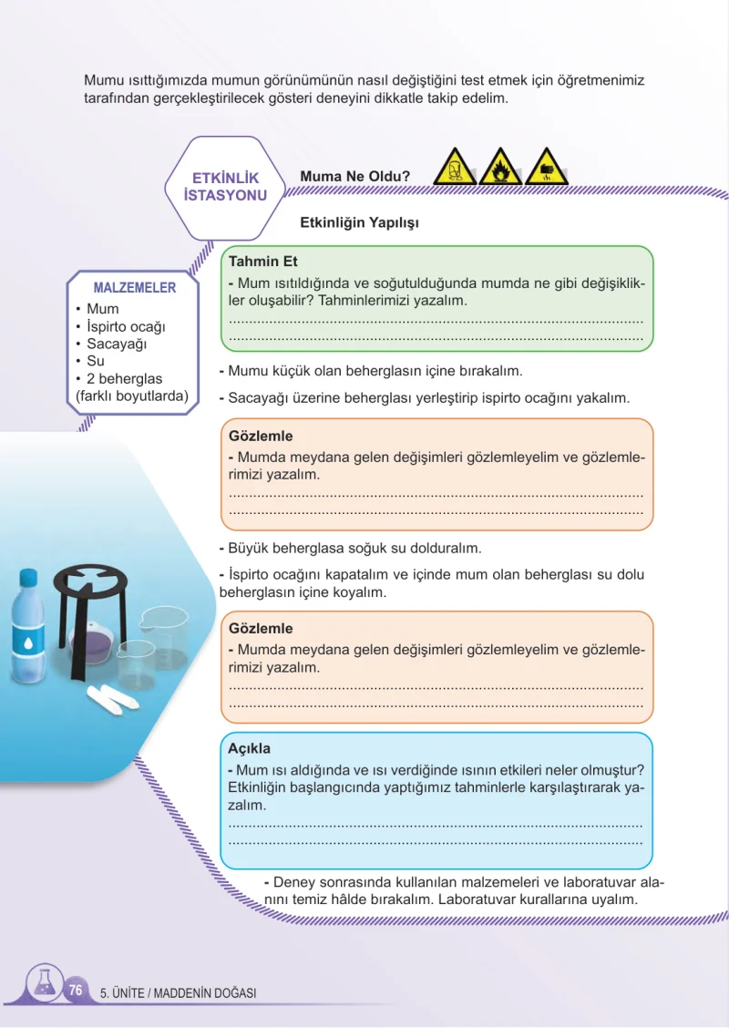 5. Sınıf Fen Bilimleri Ders Kitabı Cevapları Meb Yayınları 2.Kitap Sayfa 76