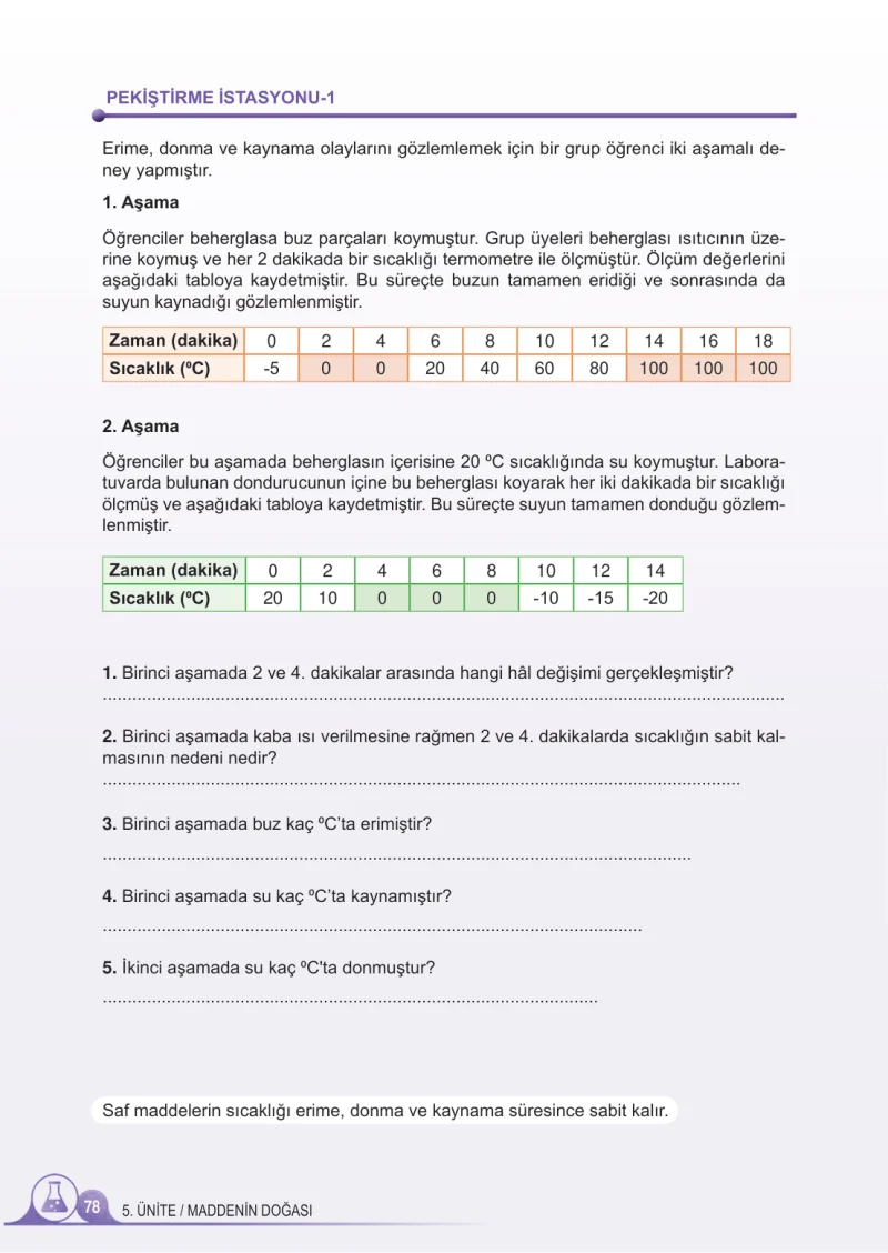5. Sınıf Fen Bilimleri Ders Kitabı Cevapları Meb Yayınları 2.Kitap Sayfa 78