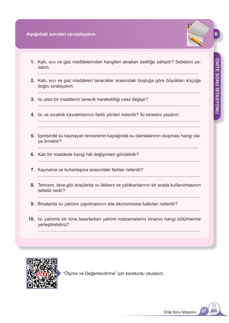 5. Sınıf Fen Bilimleri Ders Kitabı Cevapları Meb Yayınları 2.Kitap Sayfa 97