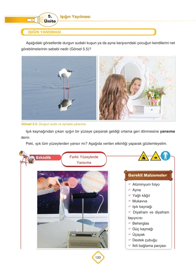 5. Sınıf Fen Bilimleri Ders Kitabı Cevapları SDR Dİkey Yayınları Sayfa 120