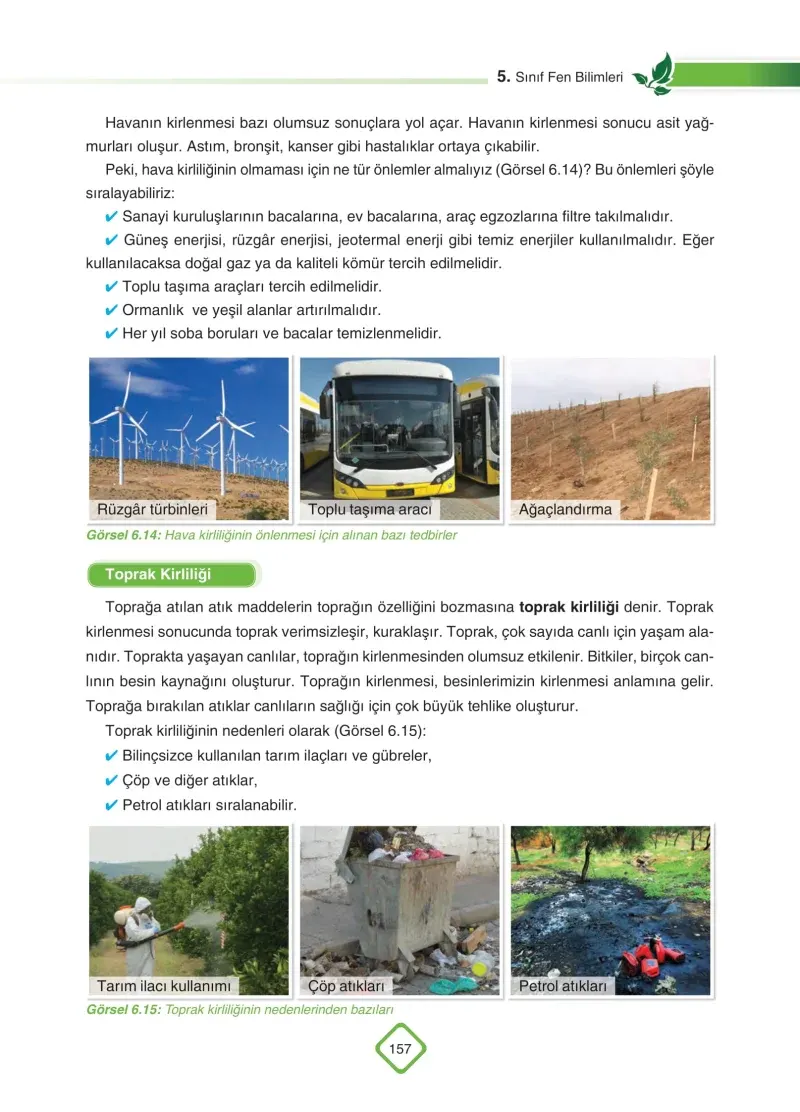 5. Sınıf Fen Bilimleri Ders Kitabı Cevapları SDR Dİkey Yayınları Sayfa 157