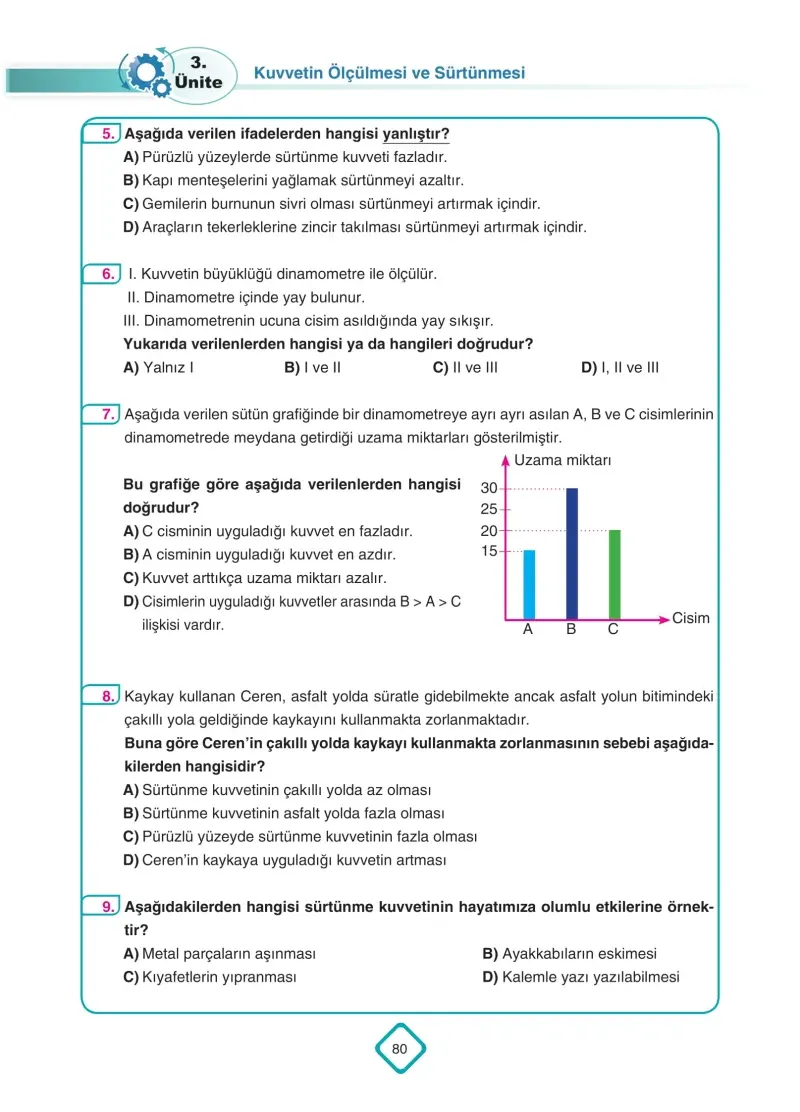 5. Sınıf Fen Bilimleri Ders Kitabı Cevapları SDR Dİkey Yayınları Sayfa 80