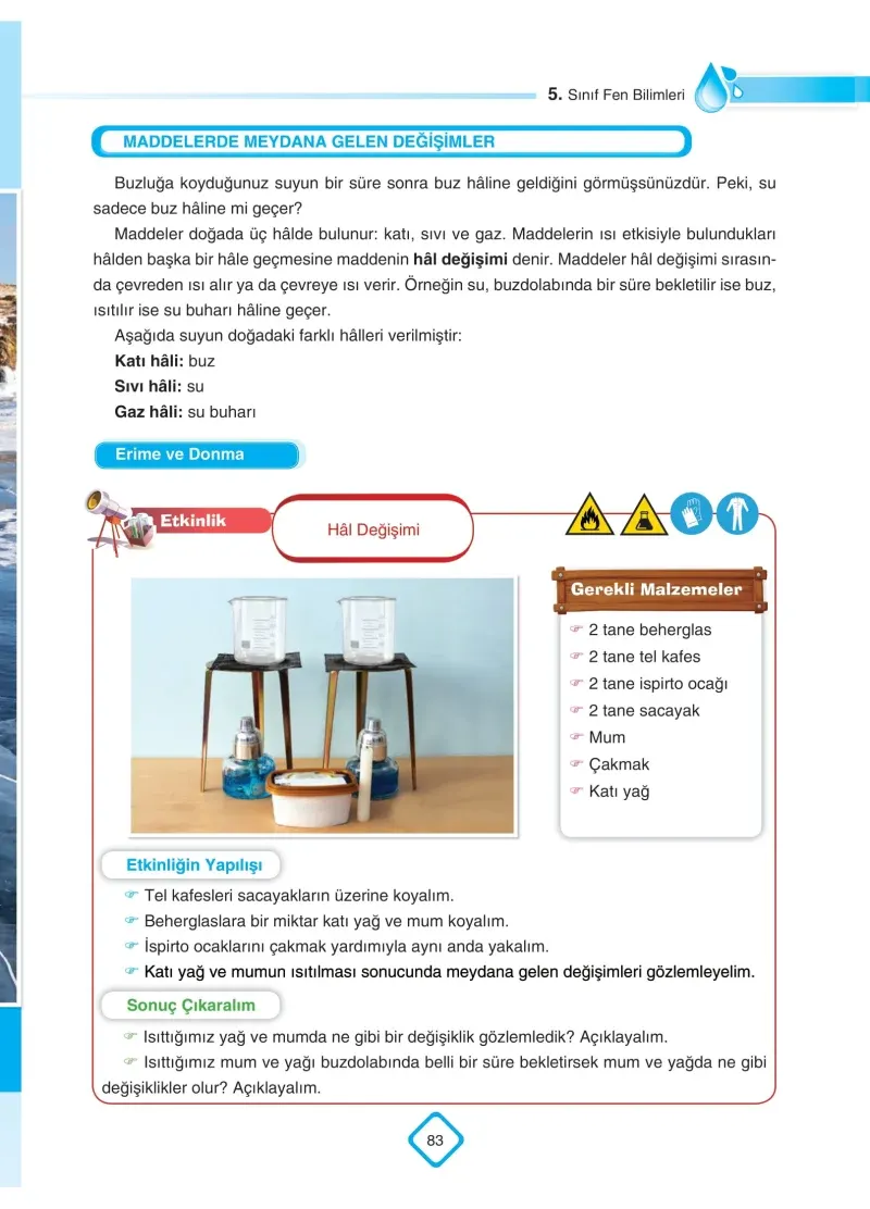 5. Sınıf Fen Bilimleri Ders Kitabı Cevapları SDR Dİkey Yayınları Sayfa 83