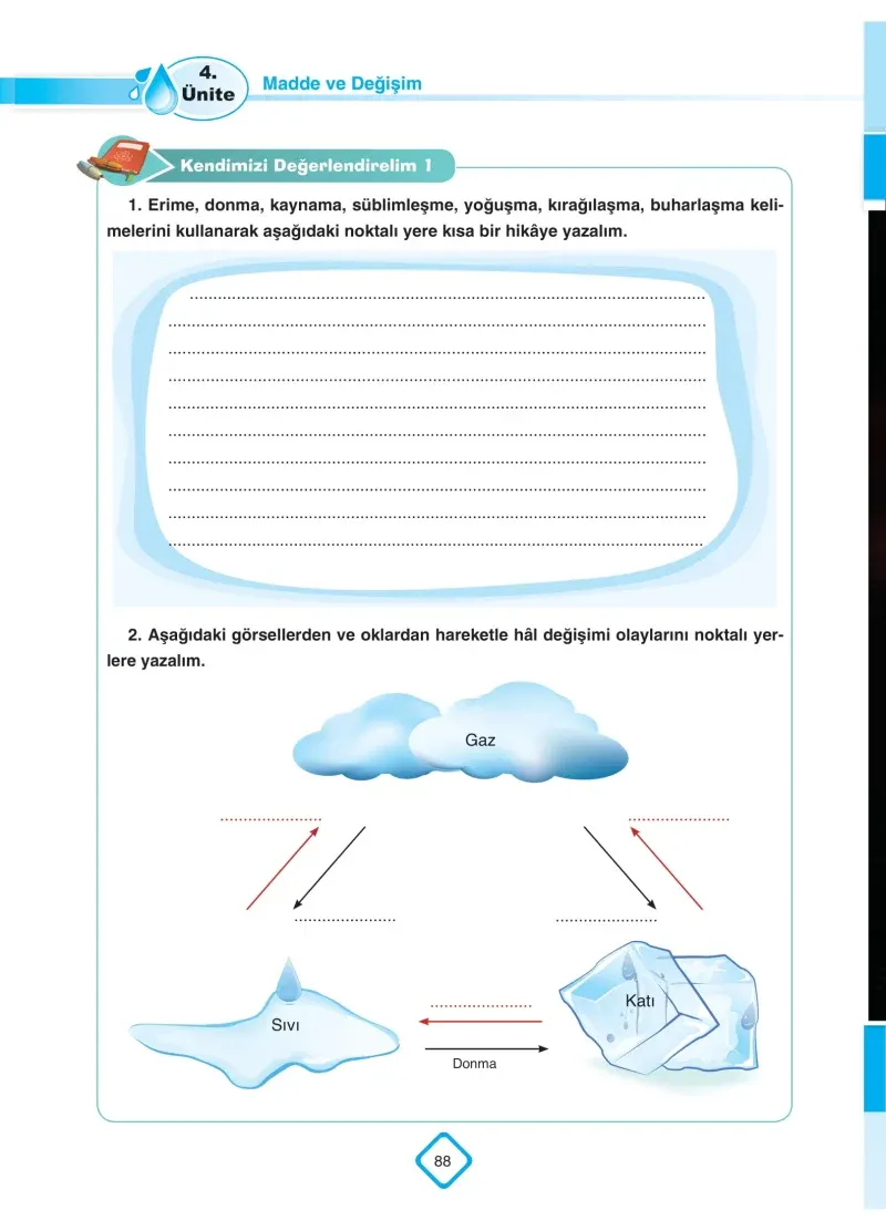 5. Sınıf Fen Bilimleri Ders Kitabı Cevapları SDR Dİkey Yayınları Sayfa 88